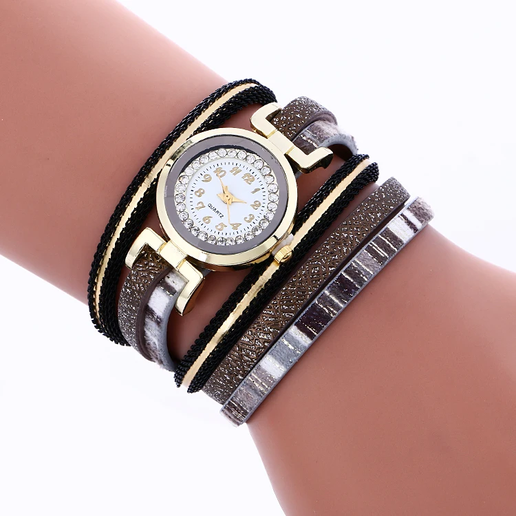 100 шт./лот 916919 женские наручные часы без логотипа с кристаллами на кожаном ремешке