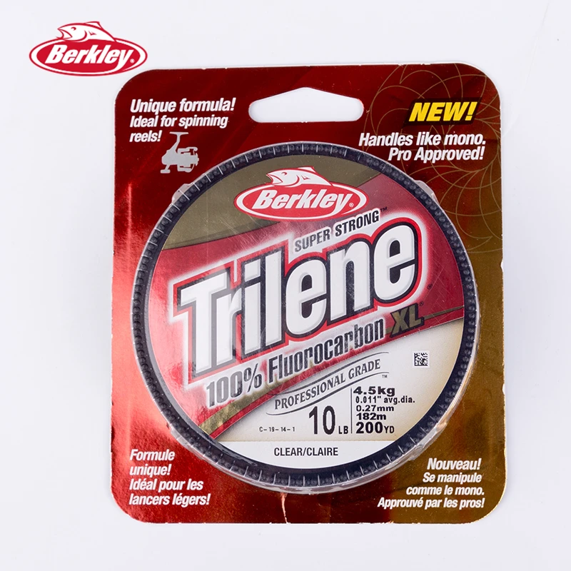 Berkley Trilene фторуглеродная XL 182 м прозрачный лески и шнуры для спиннинговые Катушки супер гладкая прочная Карп Рыбалка снасти