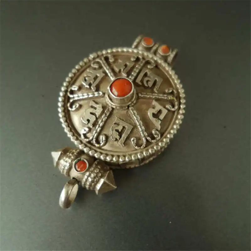 T9007 Nepal 925 sterling silver Pendant Tibetan Mantra Amulet Lockets OM MANI PAD ME HUM | Украшения и аксессуары