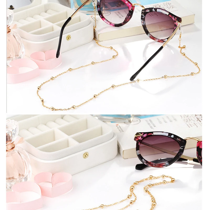 Glasses Metal Chain For Women Men Sunglasses Beaded Eyeglass Lanyard Hold Straps Eyewear Retainer Jewelry Rope AG006 |