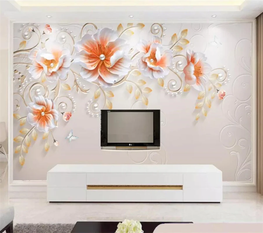3d фотообои beibehang на заказ рельефная Современная Минималистичная Цветочная