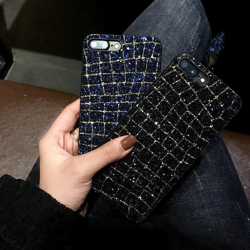 Роскошная сверкающая пудра С кристалалми и стразами чехол для iPhone X XS Max XR мягкий