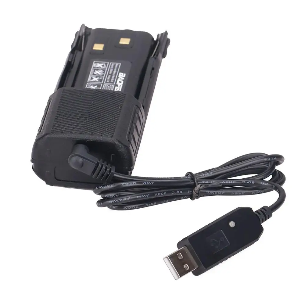 add usb charger BAOFENG UV-82 BL-8 7,4 V 3800mAh литий-ионный аккумулятор с разъемом постоянного тока для Baofeng Walkie Talkie BF-UV82 UV-82HP UV 82 Plus радио - Цвет: add usb charger
