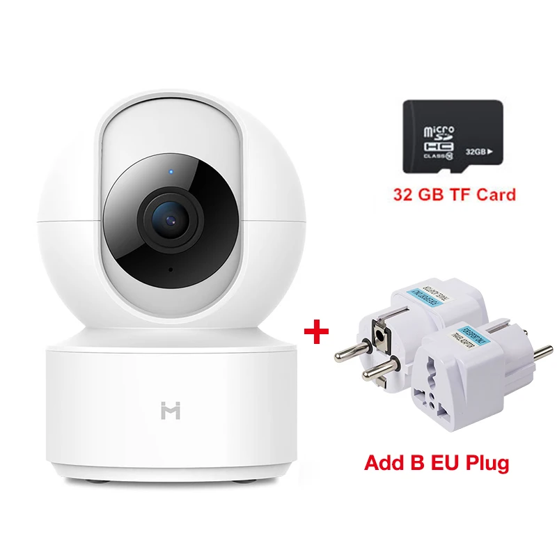B EU Plug 32GB SD Xiaomi Mijia камера s умный дом камера 1080P HD WiFi Беспроводная IP камера 360 Угол видео CCTV Ночная веб-камера PTZ Безопасности Mornitor - Цветной: B EU Plug 32GB SD