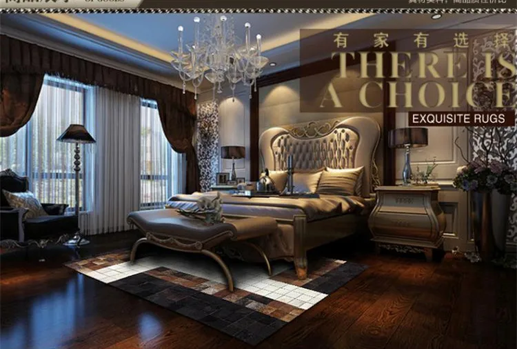 

2018 free shipping 1 piece via DHL 100% natural genuine cowhide luxury hotel carpet