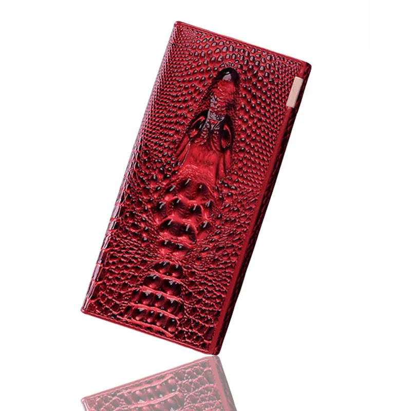 13 Цветов женский Кошелек Искусственного Крокодил Длинные Сцепления Кошельки