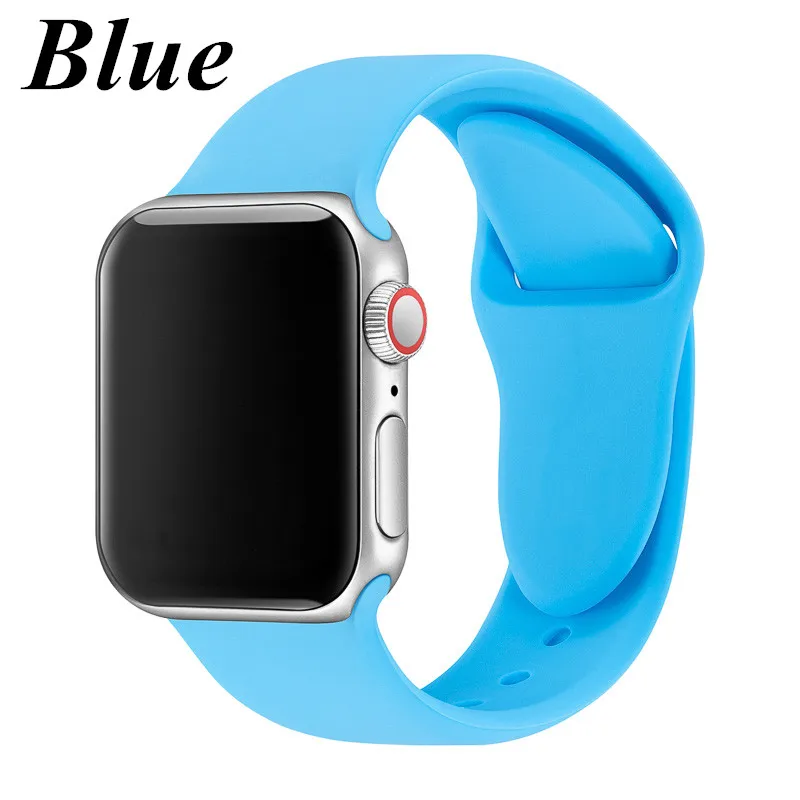 Ремешок для Apple Watch Series 4 3 2 38 мм 42 мм мягкий силиконовый дышащий сменный ремешок для спортивных часов для iwatch 40 мм 44 мм