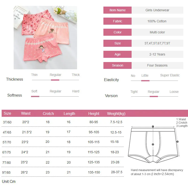 

Kids Boxers Underwear For Girls Panties Culotte Briefs Calcinha Infantil Underpants Children Panty Toddler Baby Girl Boxer 4pcs
