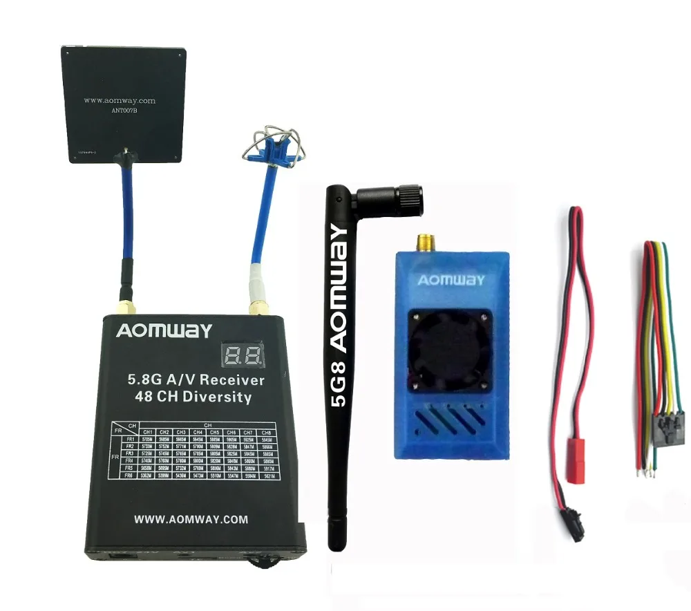 Aomway FPV 5,8 Ghz 1000mW 1W 48CH AV аудио видео передатчик и приемник с функцией видеорегистратора