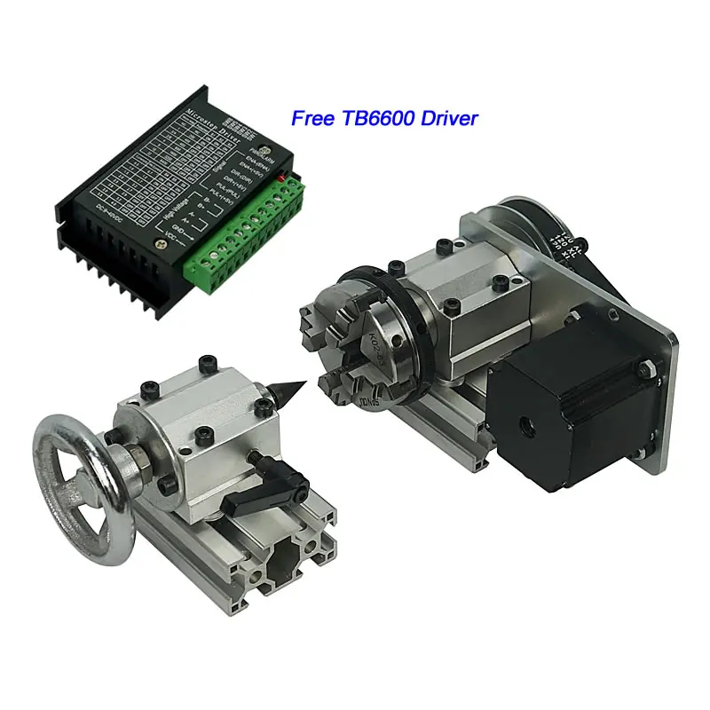 DIY ЧПУ 4-я ось роторная ось 3 кулачковый патрон TB6600 шаговый двигатель драйвер для ЧПУ Фрезерный станок по дереву