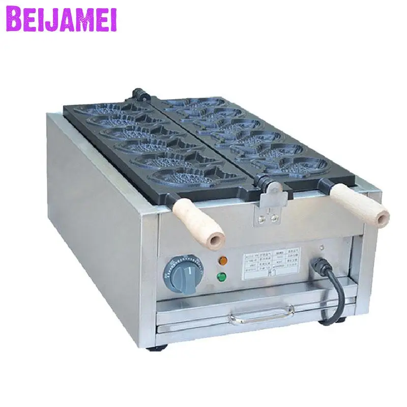 

BEIJAMEI Factory Price 110v 220v Automatic Fish Shape Taiyaki Cake Machine Commercial Electric Taiyaki Waffle Making Machine