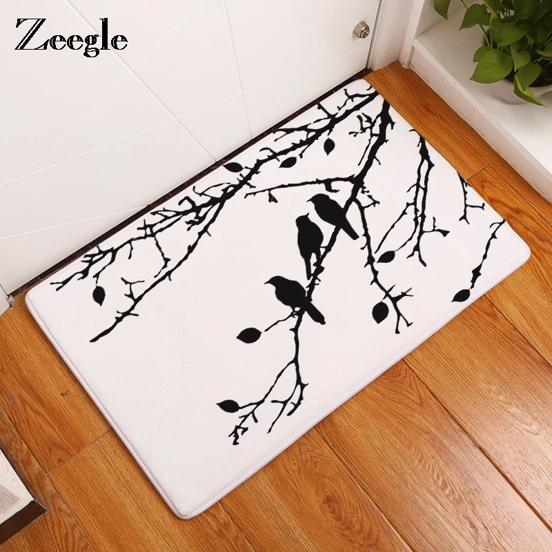 

Zeegle Entrance Doormats Bath Mat Bird Printed Carpet For Living Room Bedroom Mat Anti-slip Floor Mats Kitchen Rugs