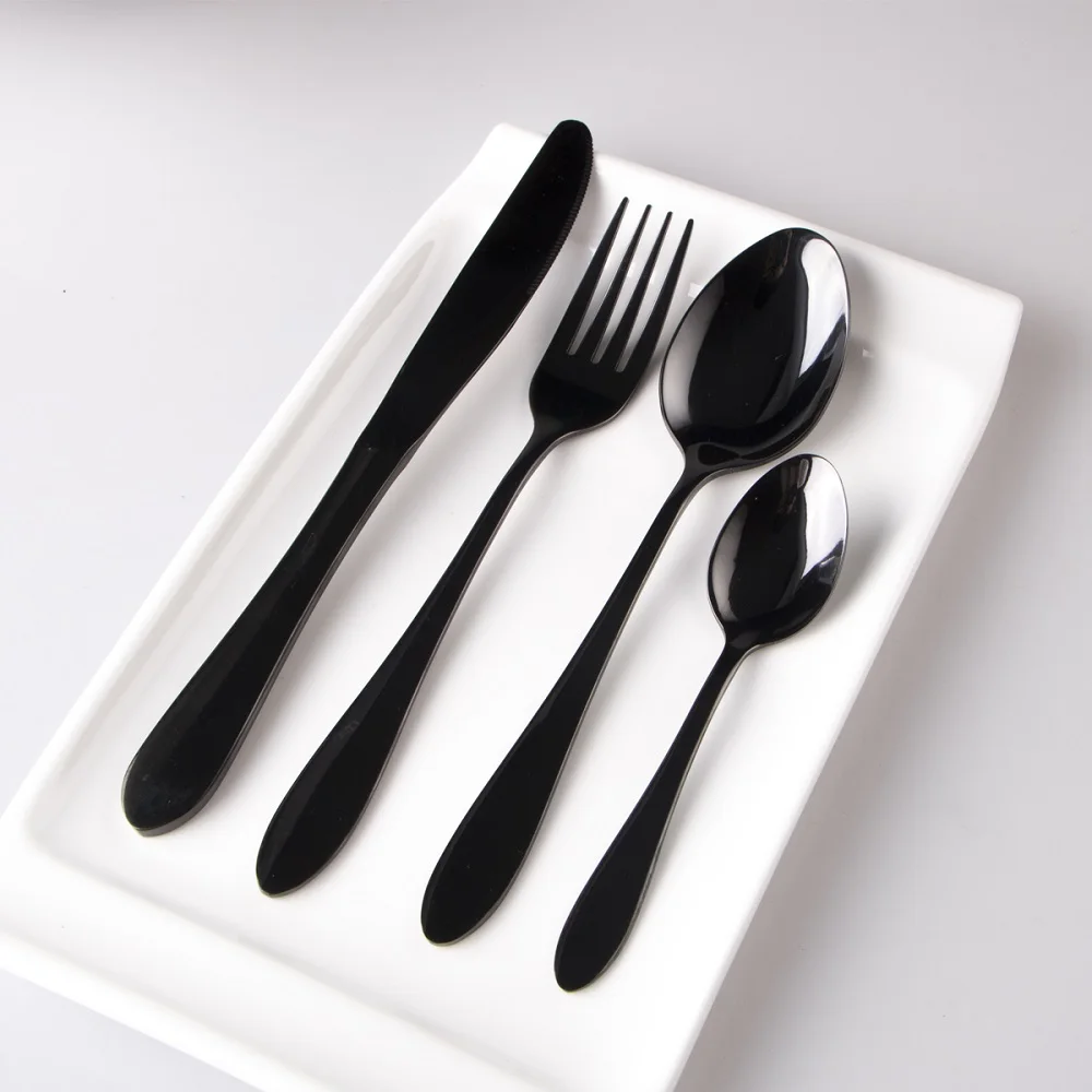 BERGLANDER High-quality Black Cutlery Set Stainless Steel Western Food Tableware Sets Fork Steak Knife Dinnerware | Дом и сад