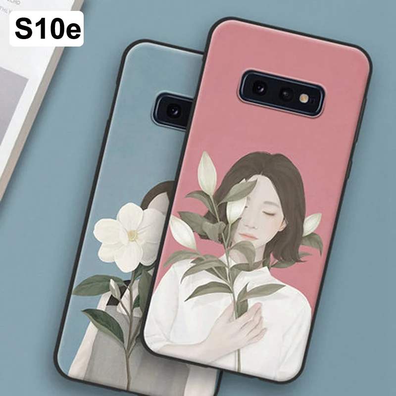 Чехол для Samsung galaxy S10e мягкий силиконовый чехол с цветами S10 e защитные чехлы S 10e