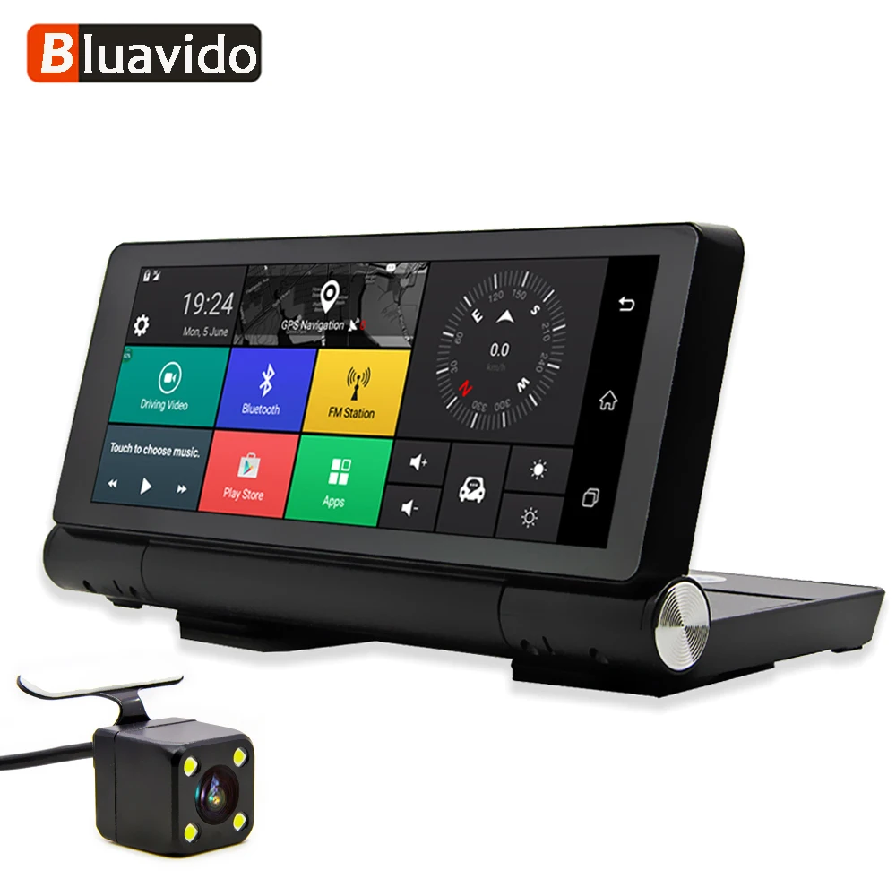 Bluavido " сенсорный 4G Android DVR камера gps FHD 1080P Dash Cam навигация ADAS ночное видение двойной объектив Автомобильный видеорегистратор wifi