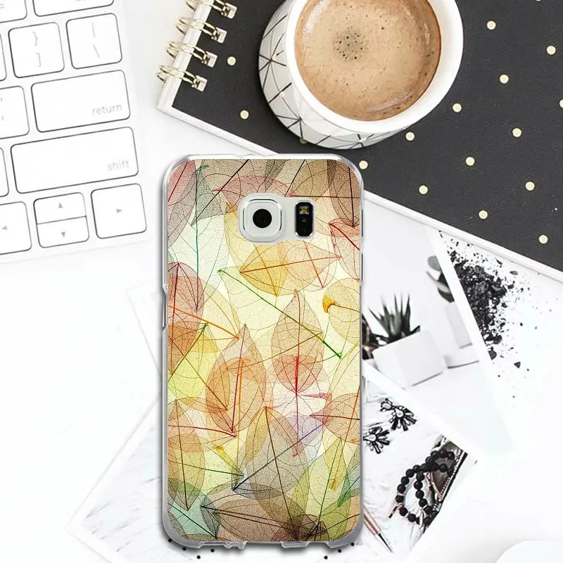 Colorful Leaf Texture Slim Soft TPU Phone Cases for Samsung Galaxy S2 S4 S5 S6 S7 S8 S9 Edge Plus Note 2 3 4 5 8 Coque Fundas |