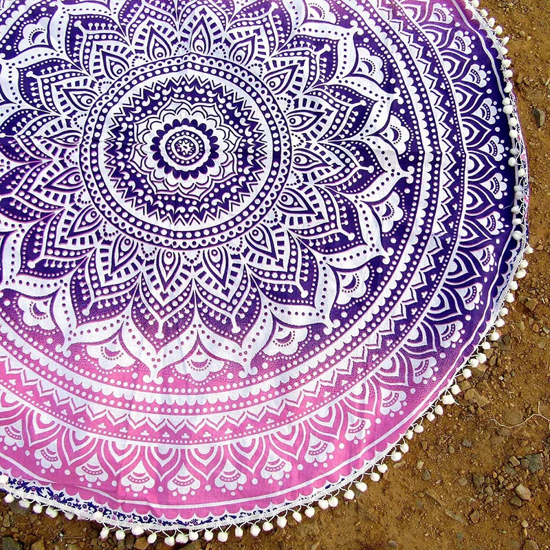 Лидер продаж 2016 пляжный коврик для йоги в стиле хиппи с индийской мандалой