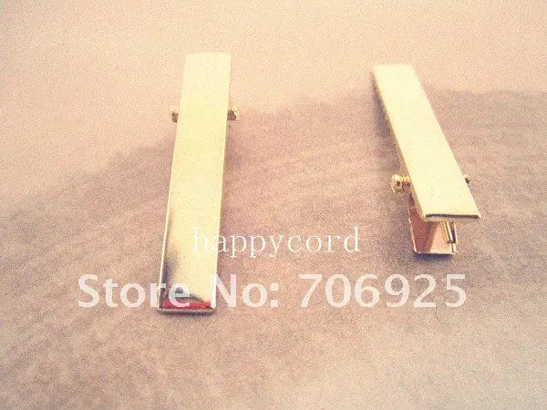 Free shipping Wholesale  6mmx45mm gold plated single prong alligator pinch clips with teeth 100pcs/lot