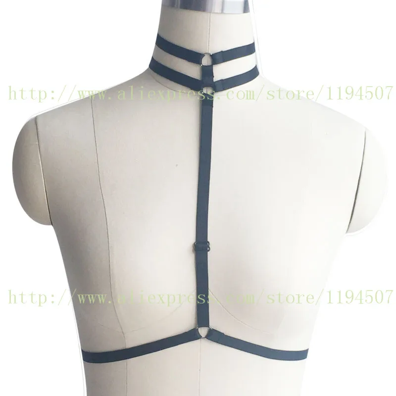 Sexy harness bra Tops Harness Belt Crop Top Bondage Lingerie Open Chest Body Cage Bra 90's Rave Wear Garters Pole Dance Costumes | Женская