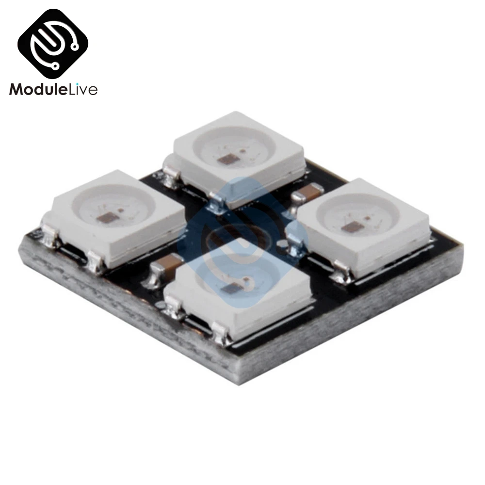 WS2812B 2*2 4 бит полноцветный 5050 RGB светодиодный лампа панель светильник Suqare плата для