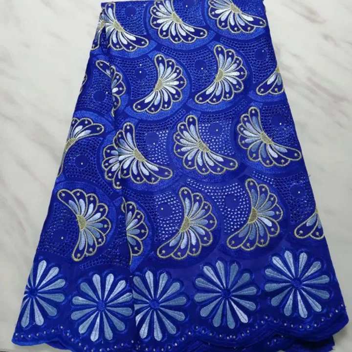 5Yards/pc Most popular purple african high cotton fabric embroidery Swiss voile lace with stone for dress BC71-5 | Дом и сад