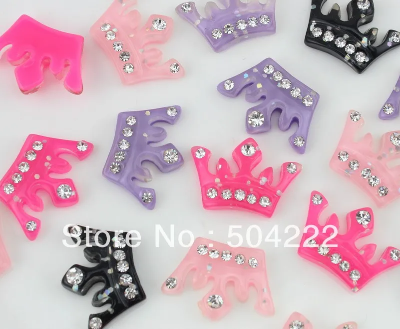 80 шт Смешанные большие смешанные Стразы блестящая корона Кабошоны (25 мм) декор