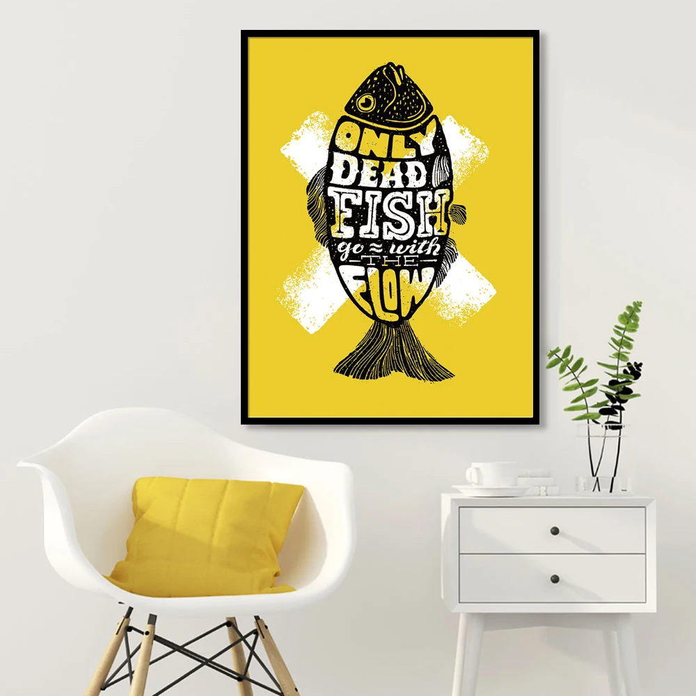 Постеры скандинавские кошки рыбы винные постеры и принты на холсте настенные