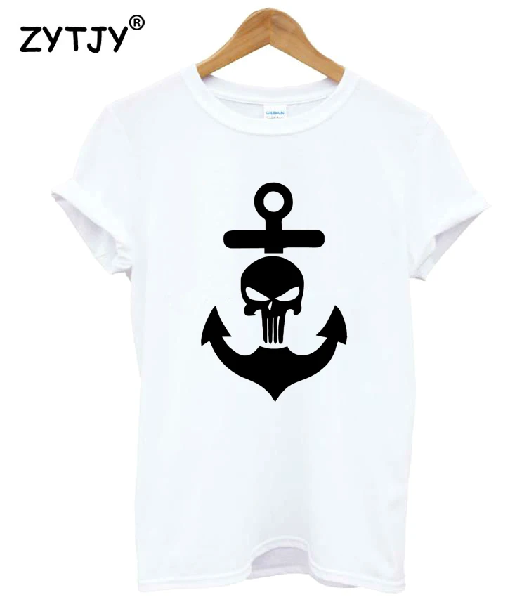 Skull Anchor Print Women Tshirt Cotton Casual Funny t Shirt For Lady Girl Top Tee Hipster Tumblr Drop Ship HH-124 | Женская одежда