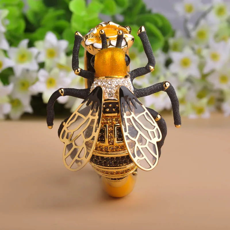 Madrry креативные большие браслеты Bumblebee для женщин Золотая эмаль ремесло пчела