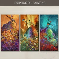 pure hand painted high quality abstract dancer oil painting on canvas 3 pieces wall art abstract dancer oil painting for home