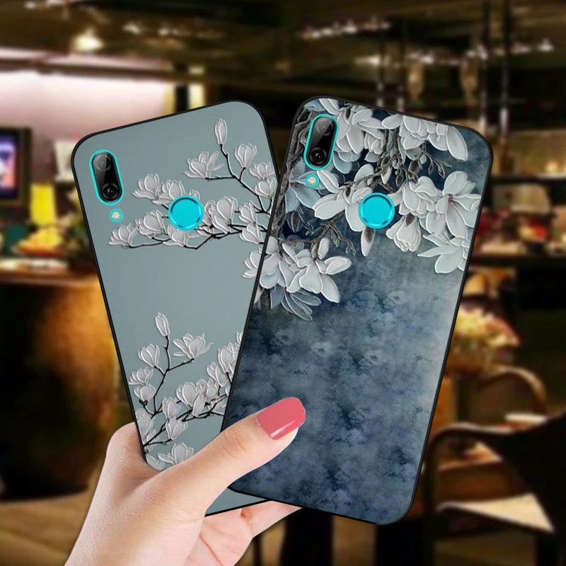 Роскошный силиконовый чехол для Huawei P Smart FIG LX1 красивый телефона из ТПУ с цветами