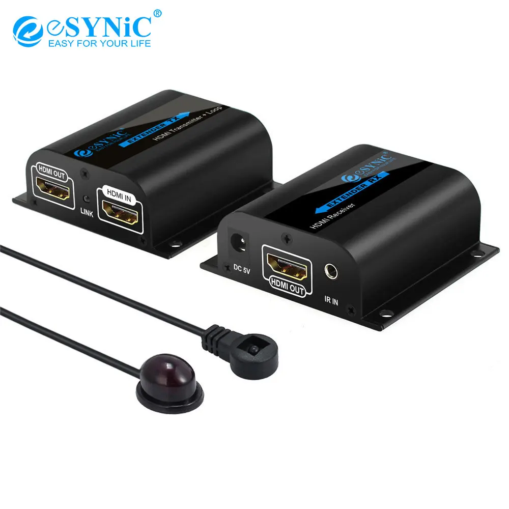 Esynic HDMI удлинитель Splitter Loop с ИК пультом дистанционного управления 1080P передатчик