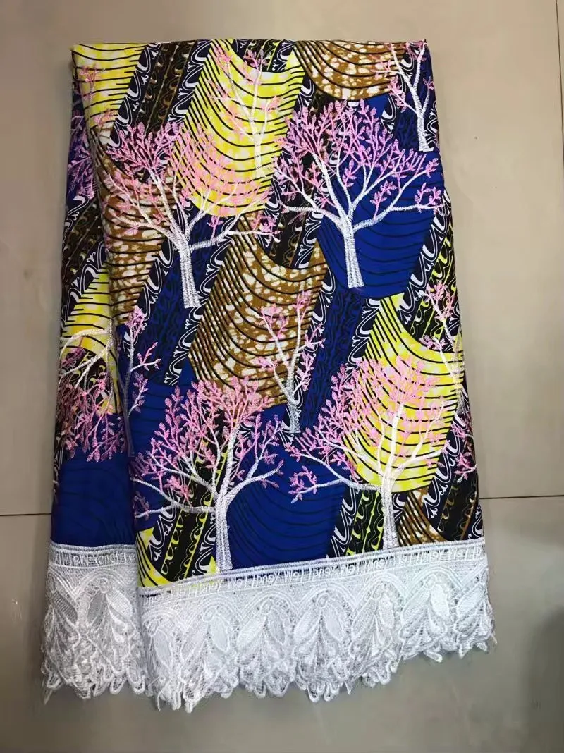 (6 ярдов/шт) z1123 4 afrikanische вакс druckt gewebe Новая африканская Hochzeit DRUCK MIT stickerei батик стофф