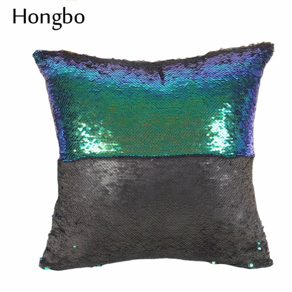 Двусторонние пайетки Русалка с пайетками Подушка волшебный Цвет изменение