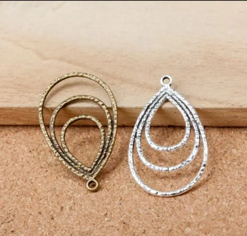 Оптовая продажа 20 шт. модный винтажный сплав древняя бронза/серебряная капля