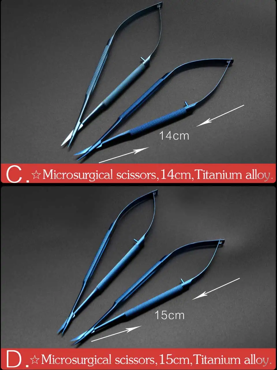 Microsurgical ножницы titanium сплав ножницы для роговицы двойного века хирургический инструмент хирургические ножницы 12,5/14/15/16/18 см