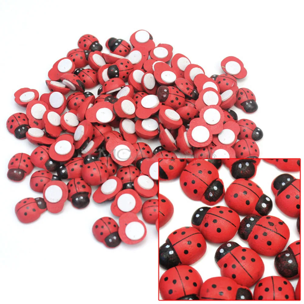 Милая Красная Божья коровка 1000 шт деревянная божья настенная наклейка дети