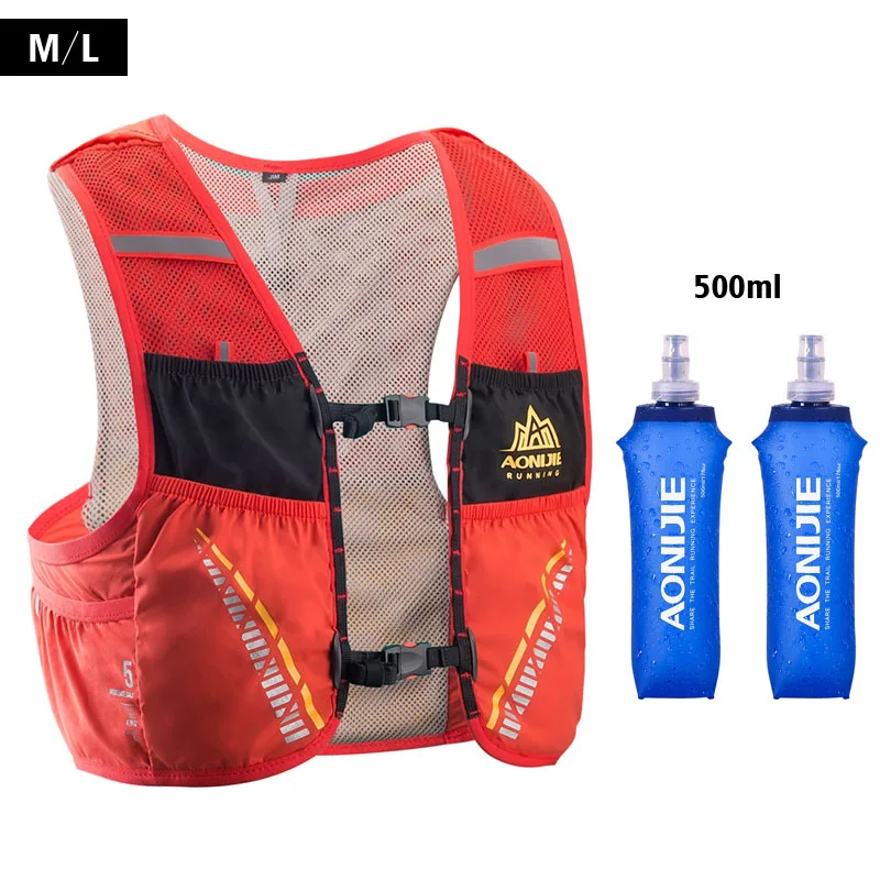 ML-Orange-500ml AONIJIE гидратация пакет рюкзак сумка Жилет Жгут водный Пузырь Пешие прогулки Кемпинг бег марафон гонки скалолазание 5L - Цвет: ML-Orange-500ml