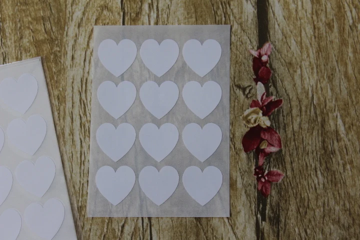 1.9cm White Heart Stickers - mini heart sticker | Дом и сад