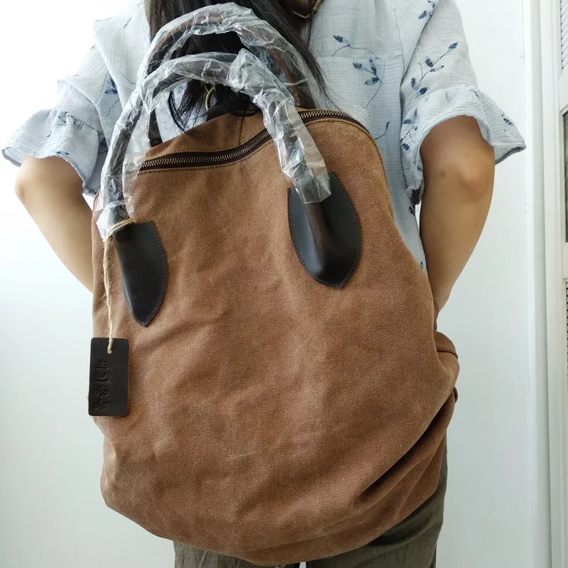 3 usage женские большие холщовые Рюкзаки Ткань сумки Женская винтажная