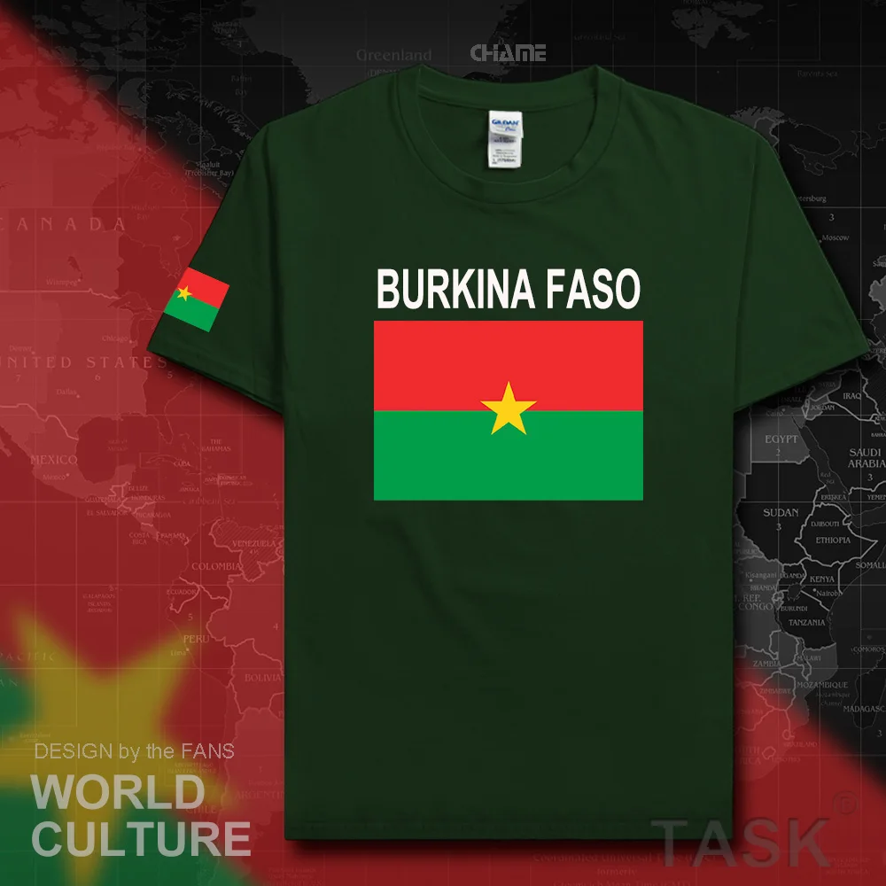 Camiseta del equipo nacional para hombre, camisa 2019 de algodón, ropa deportiva, Bandera de BFA Burkinabe, 100%