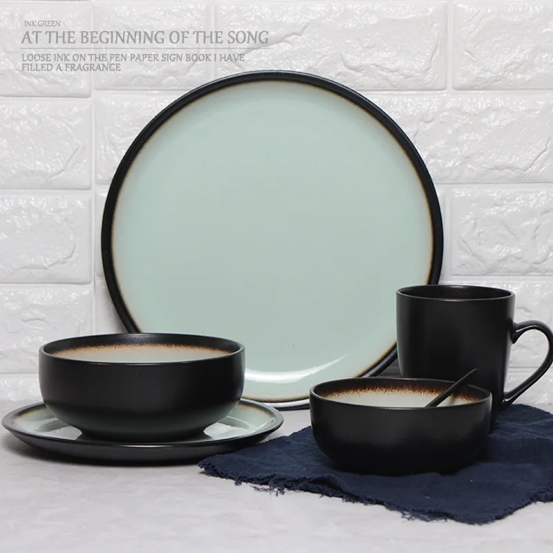 20 шт./компл. Бытовая керамическая миска и тарелка наборы посуды кухонные