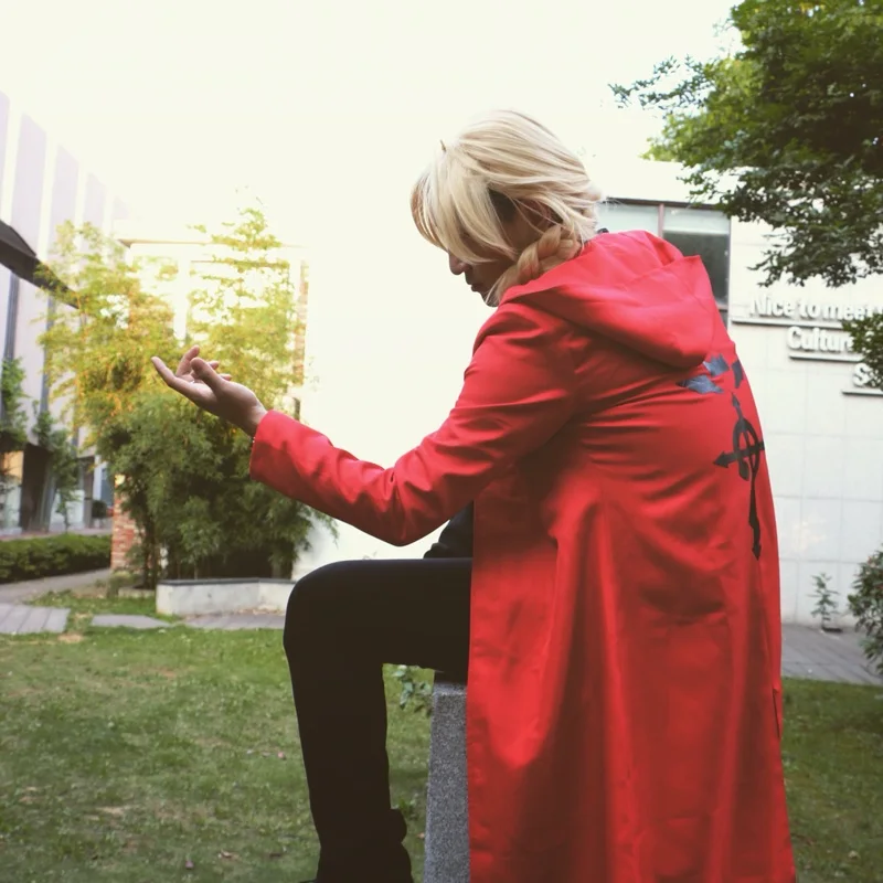 Аниме цельнометаллический костюм алхимика Эдварда Элрика косплей + пояс