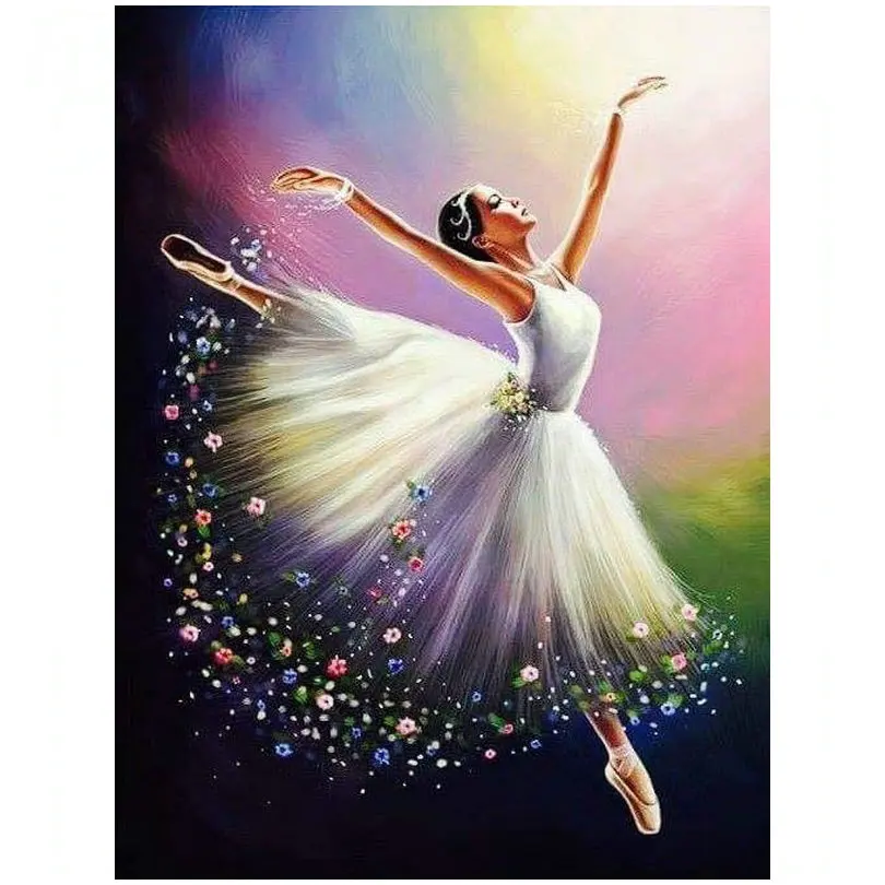 Rhinestone DIY Diamond Painting Girl Dance Picture Embroidery Full Resin Round Drill Hand Art Kit Decoration |