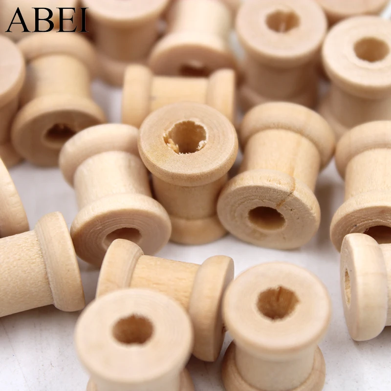 

12pcs/lot 14*13MM Mini Small Wooden Spool for Thread String Rolling Wire Bobbin Sewing Tools Supplier DIY Needlework Accessories