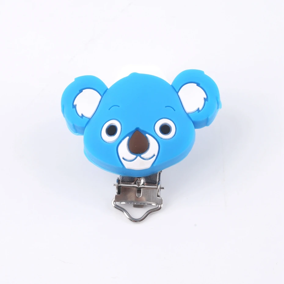 

Bite Bites Koala Head Shaped Pacifier Clip Silicone Teething Accessories Clip Non-toxic Nipple Clasps DIY Bead Tool Baby Teether