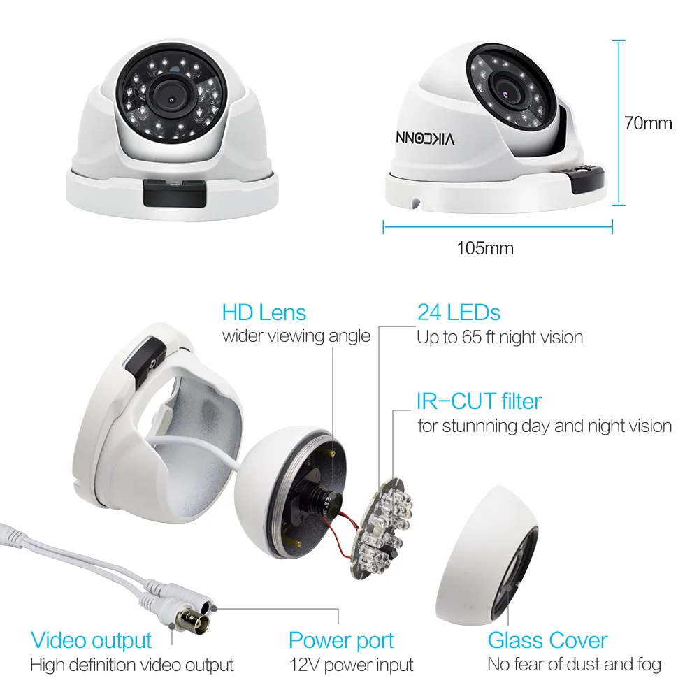 VIKCONN 2.0MP sony IMX307 всепогодный 1080 P AHD видео системы наблюдений камера наблюдения