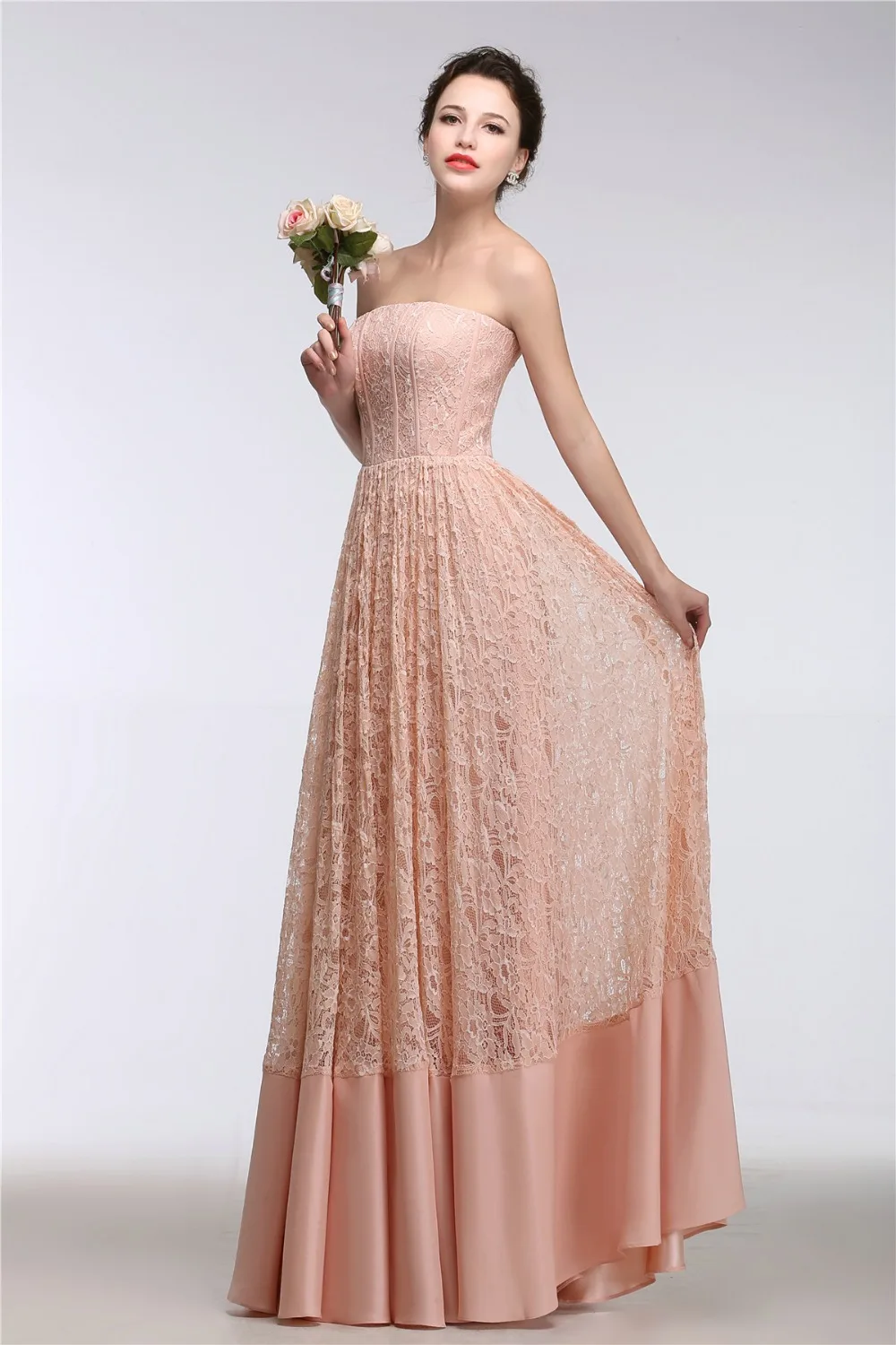 New Arrival Real Photo Vintage Sexy Backless Floor-length Prom Dresses For Teens Plus Size A-line Strapless Vestidos De Noche | Свадьбы и