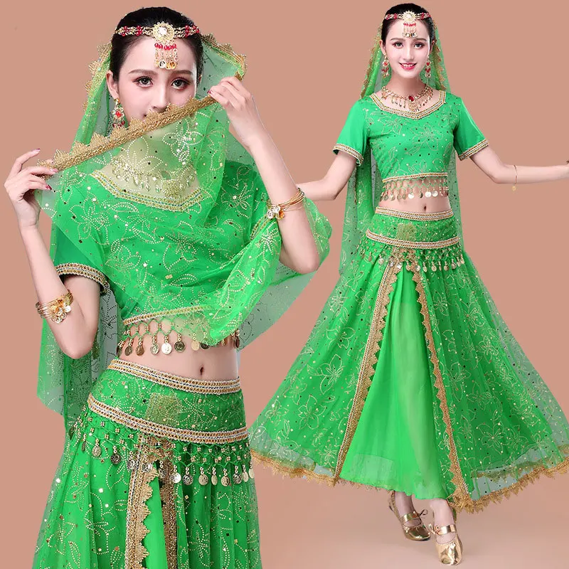 2018 Sari Dancewear женский комплект одежды для танца живота индийские танцевальные