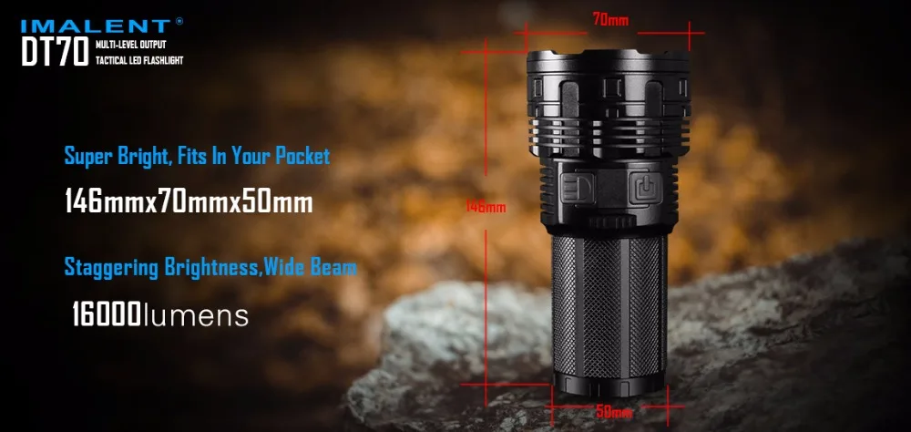 1 шт. Лучшая цена, Imalent DT70 cree xhp70 16000 lumenes 700 metros, USB, светодиодный, por 4*18650